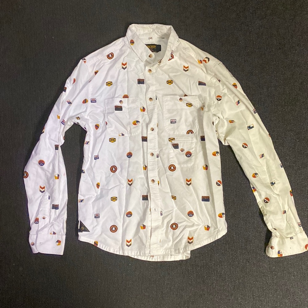 Worn 10 deep button up size large